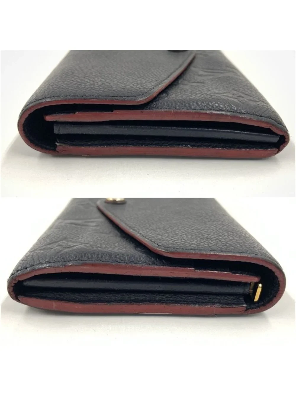 Louis Vuitton Monogram Empreinte Portefeuille Sarah Bifold Wallet Navy